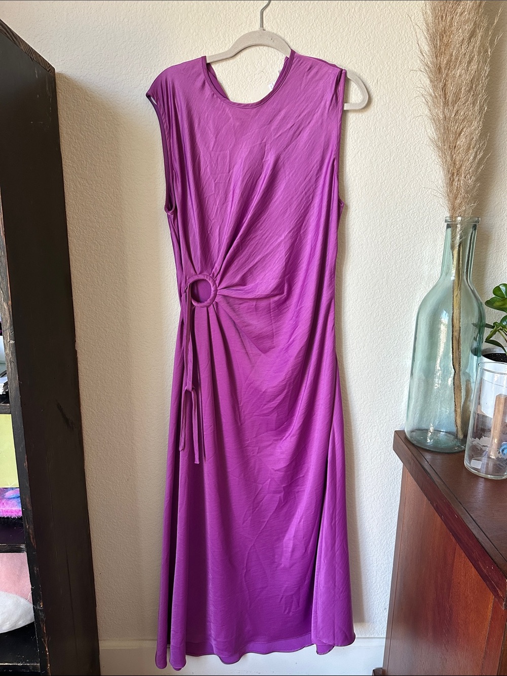House of Harlow 1960 Magenta Midi Dress with Ring Detail